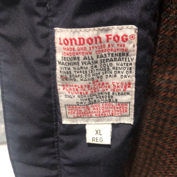 London Fog Mens XL Reg Olive Green Zip Up Bomber jacket zip in wool liner - Picture 6 of 11